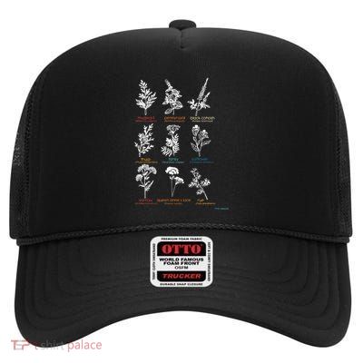 Mugwort Pennyroyal Black Cohosh Herbs Lovers High Crown Mesh Back Trucker Hat