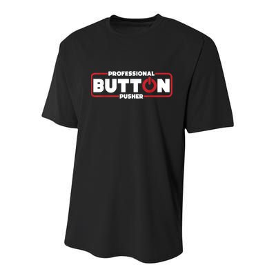 Machinist Professional Button Pusher, Machinist Youth Performance Sprint T-Shirt