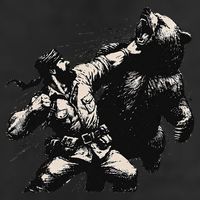 Man Punching Bear Funny Retro Vintage Hunting Hat