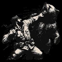 Man Punching Bear Funny Retro Vintage Hunting Crop Top