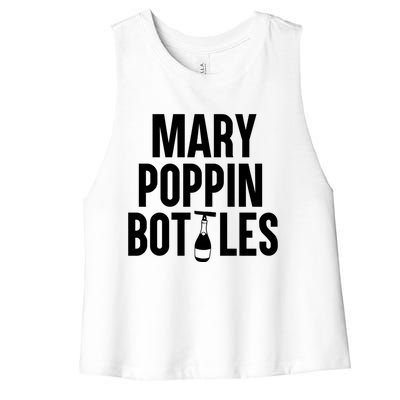 Mary Poppin Bottles Gift Women's Racerback Cropped Tank