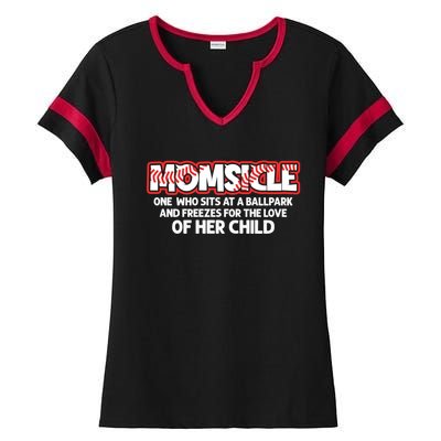 Momsicle Proud Baseball Mother Popsicle Mom Definition Gift Ladies Halftime Notch Neck Tee