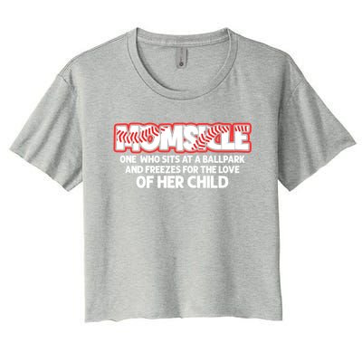 Momsicle Proud Baseball Mother Popsicle Mom Definition Gift Women's Crop Top Tee