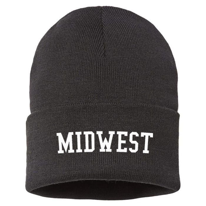 Midwest Prep Block Lettering Vintage Style Sustainable Knit Beanie