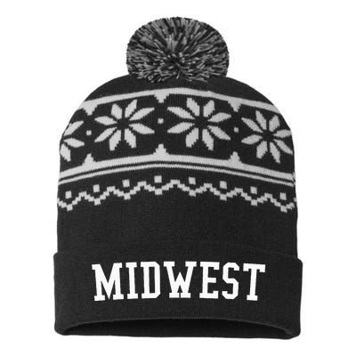 Midwest Prep Block Lettering Vintage Style USA-Made Snowflake Beanie