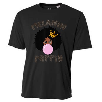 Melanin Poppin Black History Month Cooling Performance Crew T-Shirt