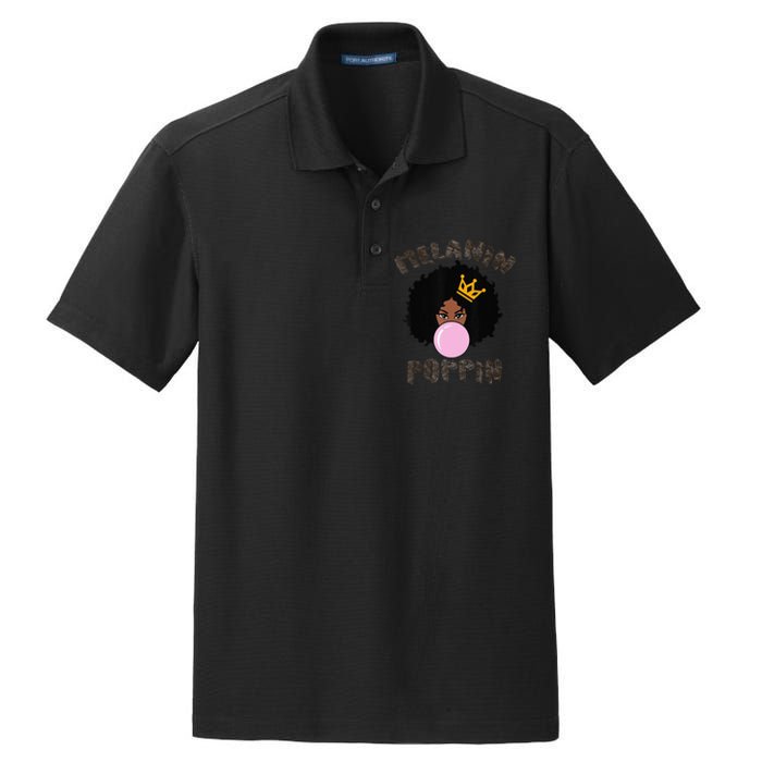 Melanin Poppin Black History Month Dry Zone Grid Polo