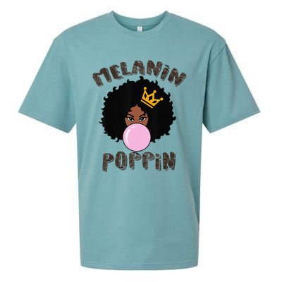 Melanin Poppin Black History Month Sueded Cloud Jersey T-Shirt