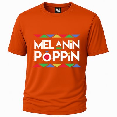 Melanin Poppin! Black Beauty African Pride Gift Cooling Performance Crew T-Shirt