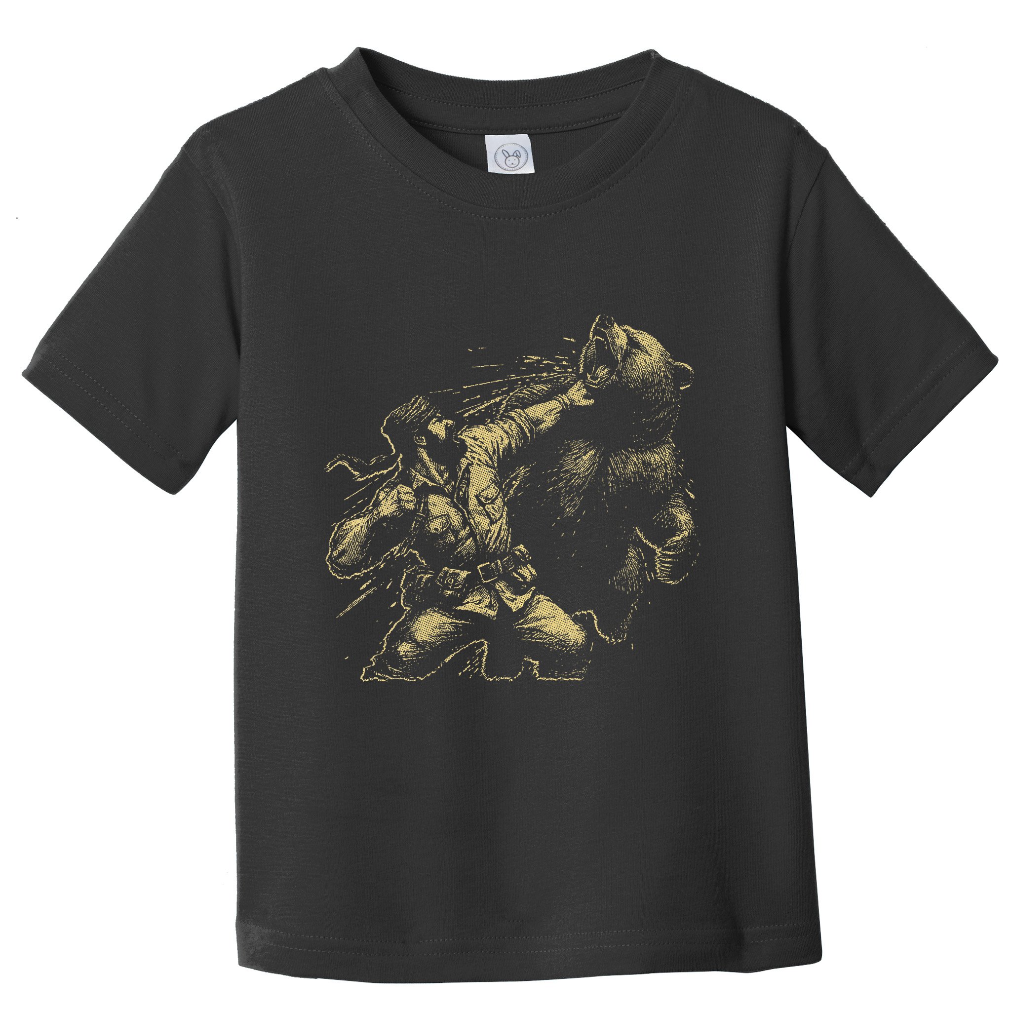 Man Punching Bear Funny Retro Vintage Hunting Toddler T-Shirt