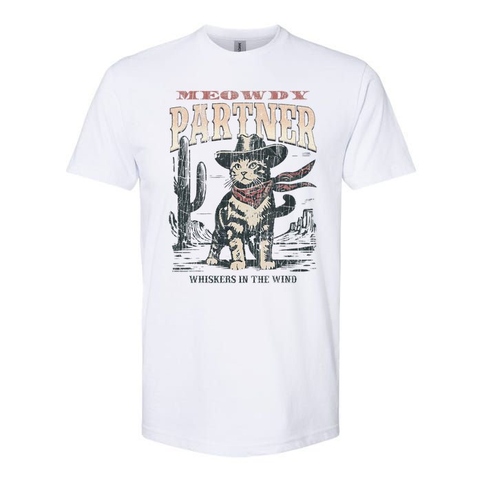 Meowdy Partner Cowboy Cat Vintage Softstyle CVC T-Shirt