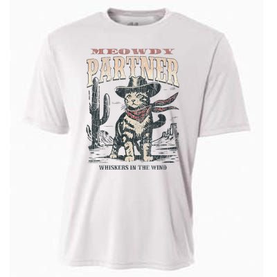 Meowdy Partner Cowboy Cat Vintage Cooling Performance Crew T-Shirt