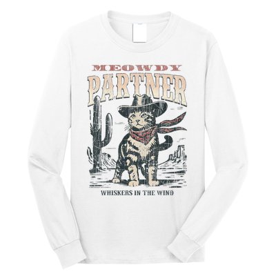 Meowdy Partner Cowboy Cat Vintage Long Sleeve Shirt