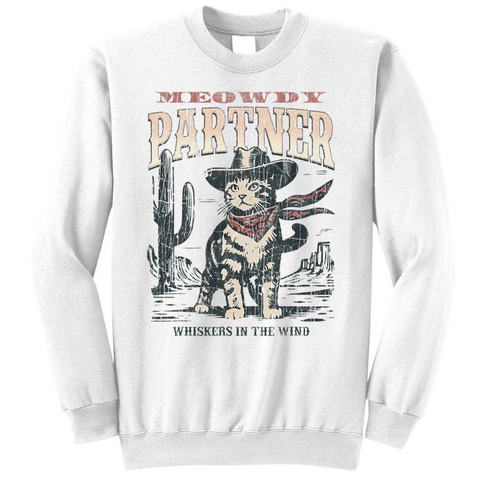 Meowdy Partner Cowboy Cat Vintage Sweatshirt