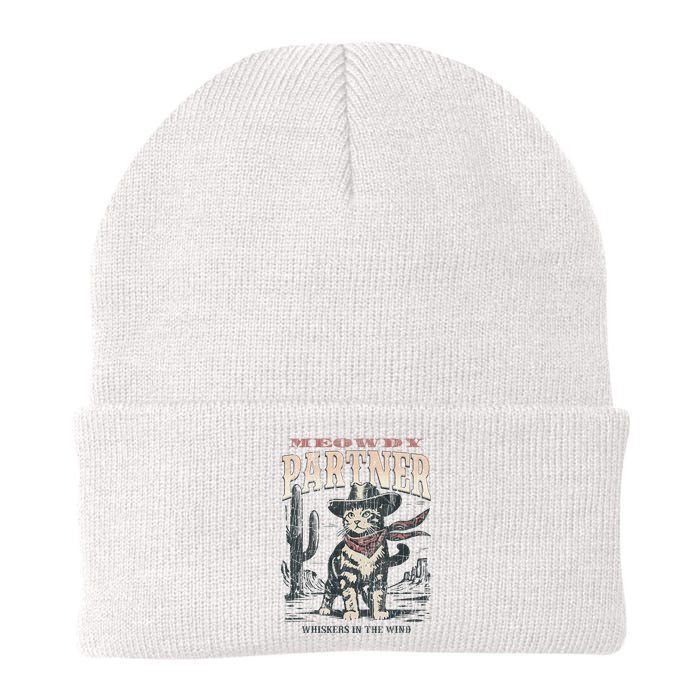 Meowdy Partner Cowboy Cat Vintage Knit Cap Winter Beanie