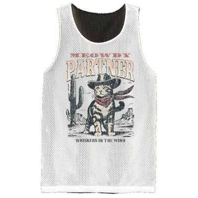 Meowdy Partner Cowboy Cat Vintage Mesh Reversible Basketball Jersey Tank