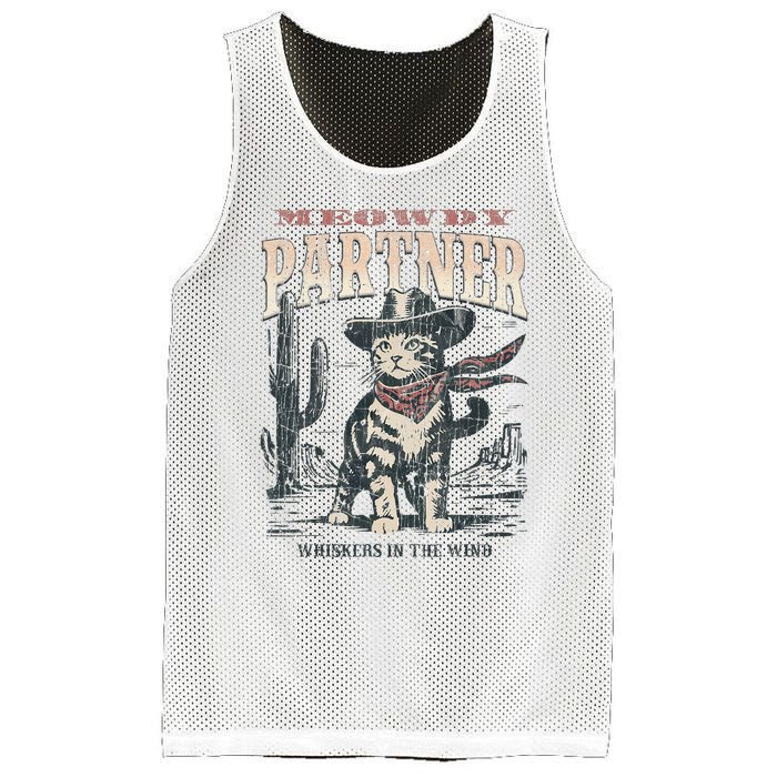 Meowdy Partner Cowboy Cat Vintage Mesh Reversible Basketball Jersey Tank