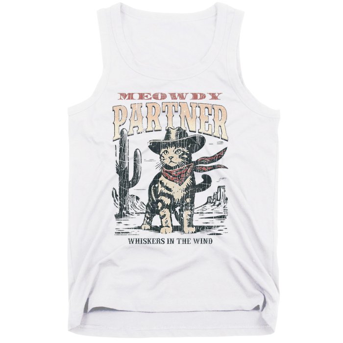 Meowdy Partner Cowboy Cat Vintage Tank Top