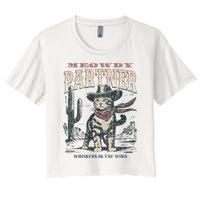 Meowdy Partner Cowboy Cat Vintage Women's Crop Top Tee