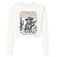 Meowdy Partner Cowboy Cat Vintage Cropped Pullover Crew