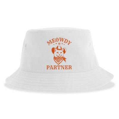 Meowdy Partner Cowboy Cat Vintage Cowboy Sustainable Bucket Hat