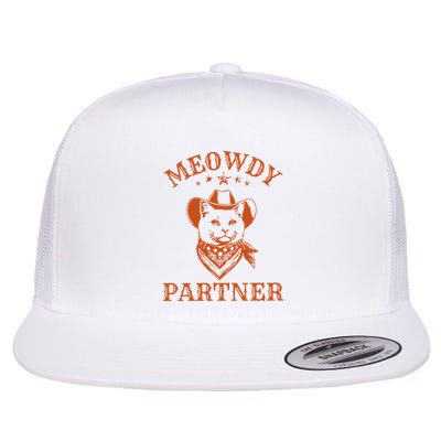Meowdy Partner Cowboy Cat Vintage Cowboy Flatbill Hat