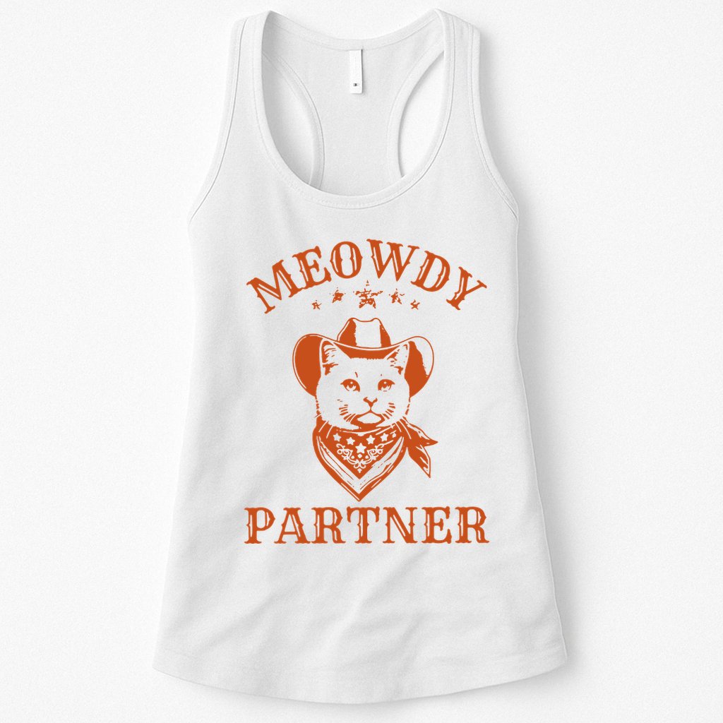 Meowdy Partner Cowboy Cat Vintage Cowboy Womens Tank Top