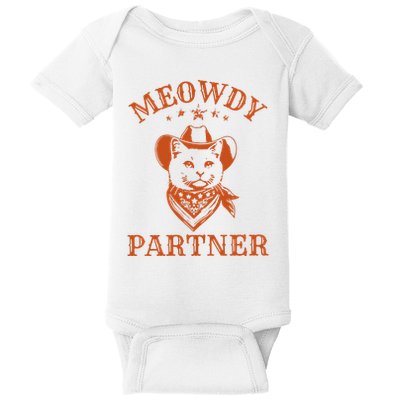Meowdy Partner Cowboy Cat Vintage Cowboy Baby Bodysuit