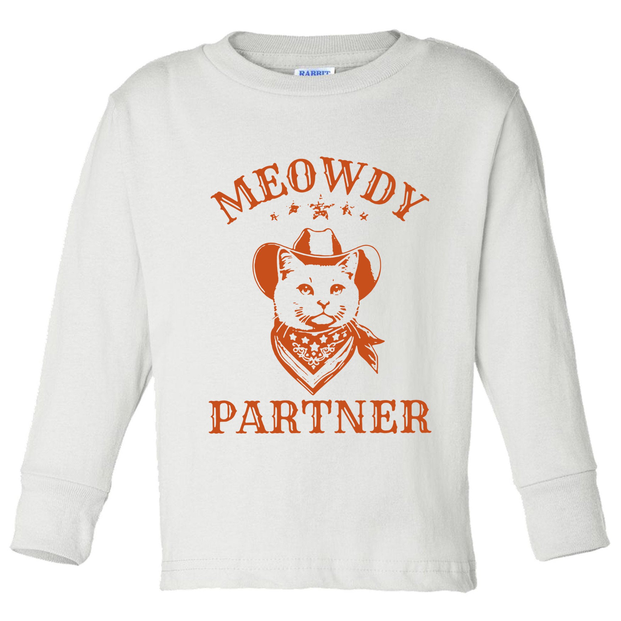 Meowdy Partner Cowboy Cat Vintage Cowboy Toddler Long Sleeve Shirt