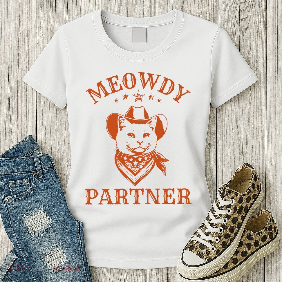 Meowdy Partner Cowboy Cat Vintage Cowboy Womens T-Shirt