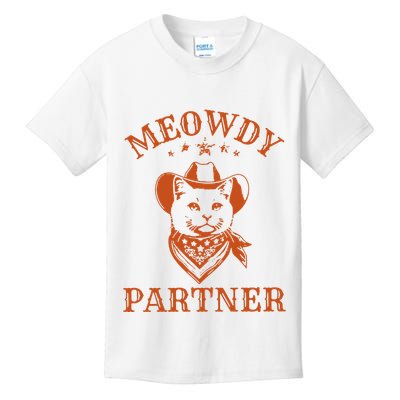 Meowdy Partner Cowboy Cat Vintage Cowboy Kids T-Shirt