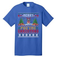 Merry Pugging Christmas Santa Claus Pug Dog Xmas Tree Lights Gift Tall T-Shirt