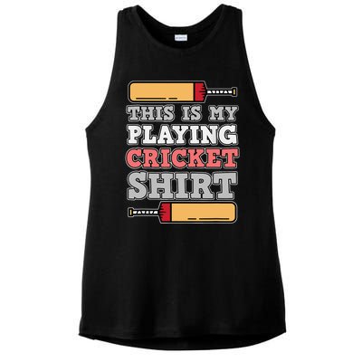 My Playing Cricket Sports Player Lover Team Coach Graphic Ladies PosiCharge Tri-Blend Wicking Tank