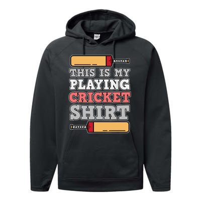 My Playing Cricket Sports Player Lover Team Coach Graphic Performance Fleece Hoodie