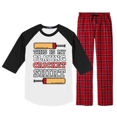 My Playing Cricket Sports Player Lover Team Coach Graphic Raglan Sleeve Pajama Set