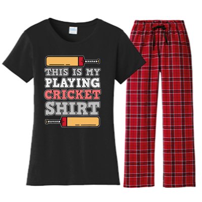 My Playing Cricket Sports Player Lover Team Coach Graphic Women's Flannel Pajama Set