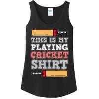 My Playing Cricket Sports Player Lover Team Coach Graphic Ladies Essential Tank