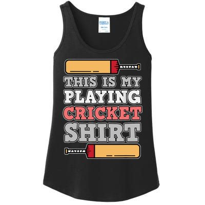 My Playing Cricket Sports Player Lover Team Coach Graphic Ladies Essential Tank