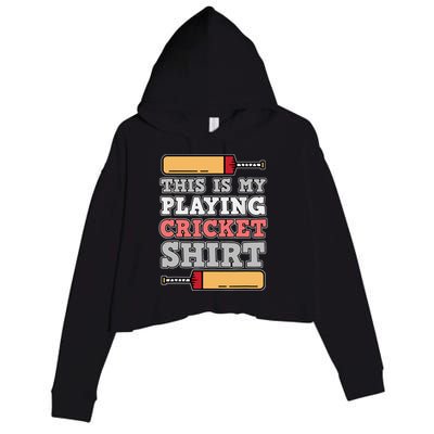 My Playing Cricket Sports Player Lover Team Coach Graphic Crop Fleece Hoodie