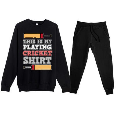 My Playing Cricket Sports Player Lover Team Coach Graphic Premium Crewneck Sweatsuit Set