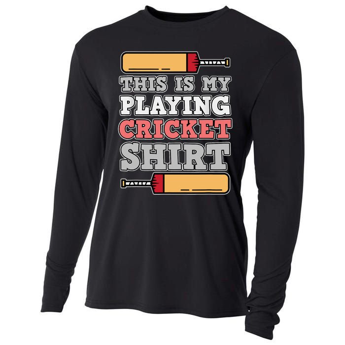 My Playing Cricket Sports Player Lover Team Coach Graphic Cooling Performance Long Sleeve Crew