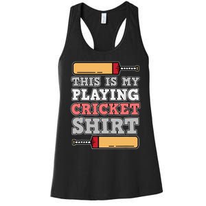 My Playing Cricket Sports Player Lover Team Coach Graphic Women's Racerback Tank