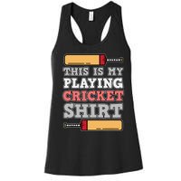 My Playing Cricket Sports Player Lover Team Coach Graphic Women's Racerback Tank