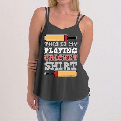 My Playing Cricket Sports Player Lover Team Coach Graphic Women's Strappy Tank