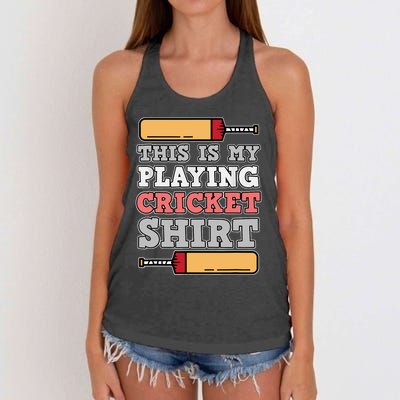 My Playing Cricket Sports Player Lover Team Coach Graphic Women's Knotted Racerback Tank