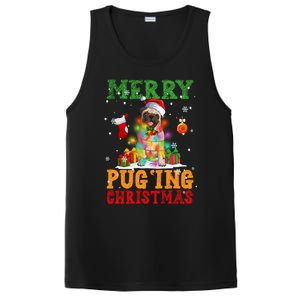 Merry Pugging Christmas Santa Claus Pug Dog Xmas Tree Lights Gift PosiCharge Competitor Tank