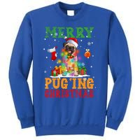 Merry Pugging Christmas Santa Claus Pug Dog Xmas Tree Lights Gift Sweatshirt