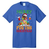 Merry Pugging Christmas Santa Claus Pug Dog Xmas Tree Lights Gift Tall T-Shirt