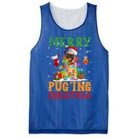 Merry Pugging Christmas Santa Claus Pug Dog Xmas Tree Lights Gift Mesh Reversible Basketball Jersey Tank