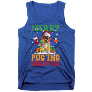 Merry Pugging Christmas Santa Claus Pug Dog Xmas Tree Lights Gift Tank Top